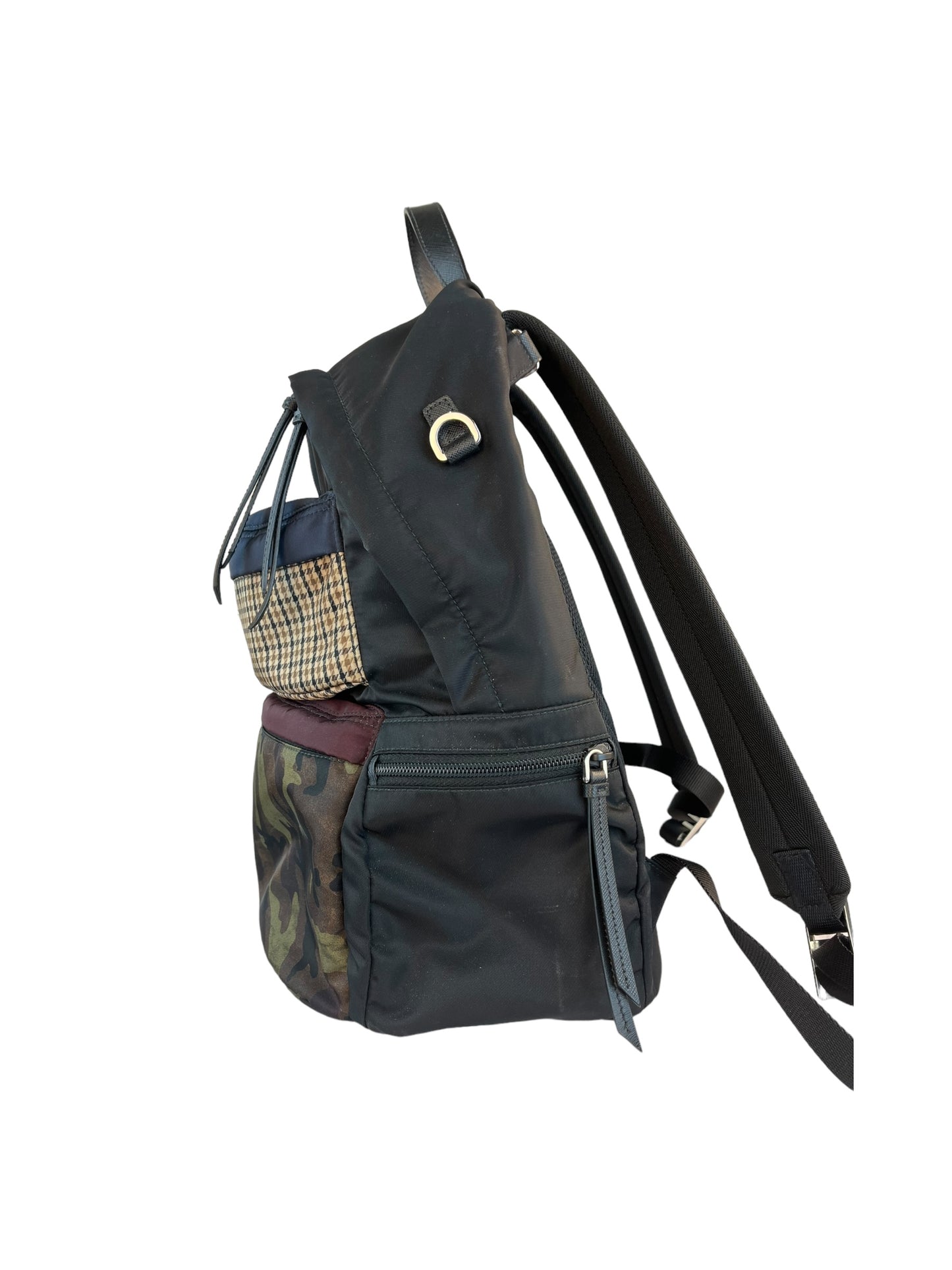 Prada Tessuto Nylon Camo/Plaid Backpack