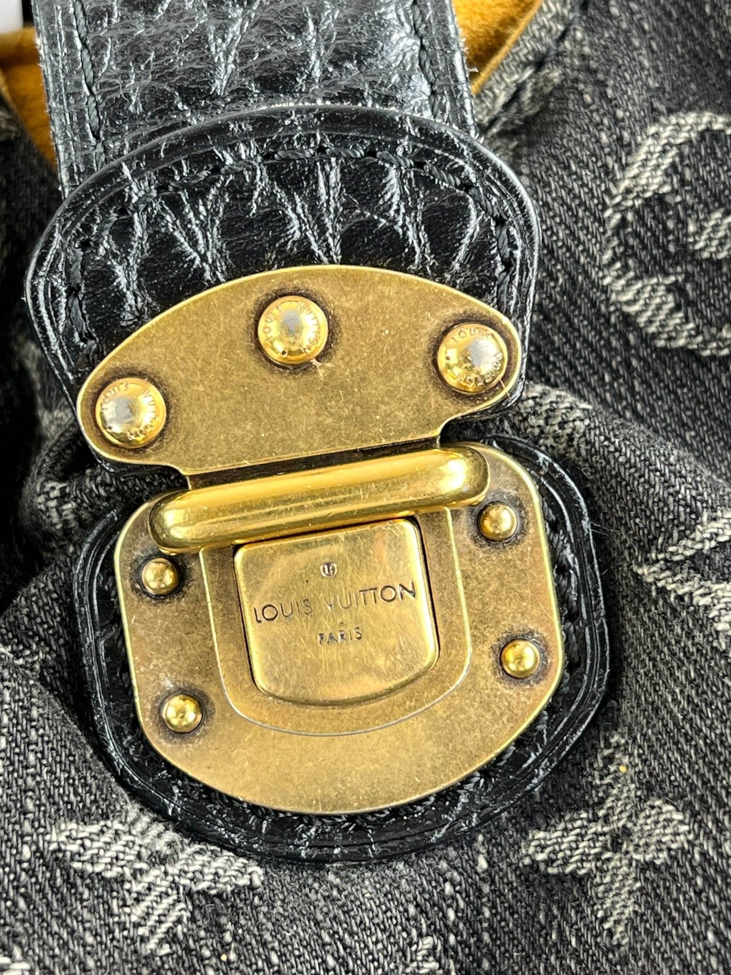 Louis Vuitton Black Monogram Mahina XL Denim