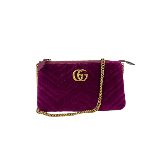 Gucci Marmont Velvet Wallet On Chain