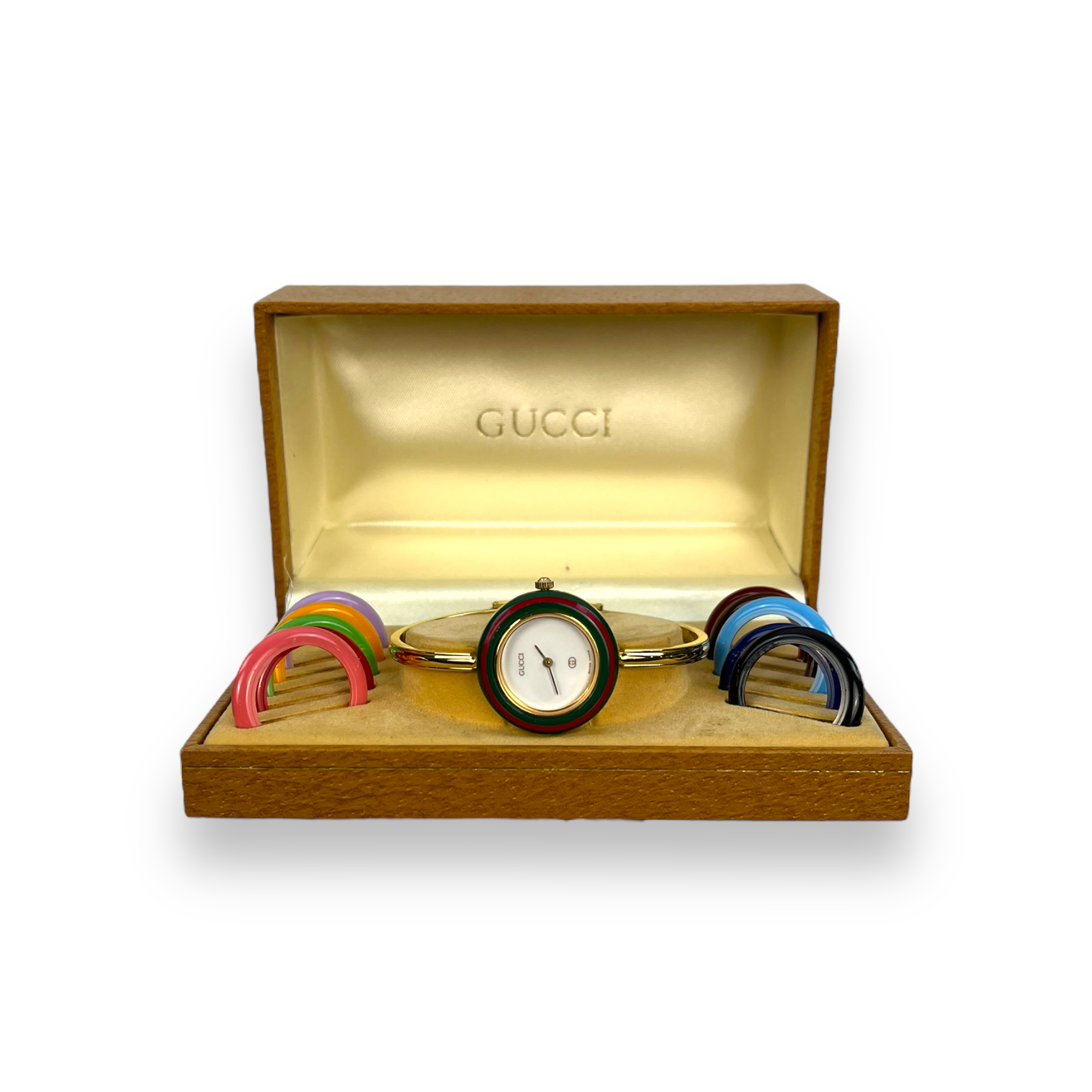 RARE!! Gucci Luxury Watch with changing colors! ???????? Gucci Interchangeable Colored Face Watch – Tarin Thomas main image 3