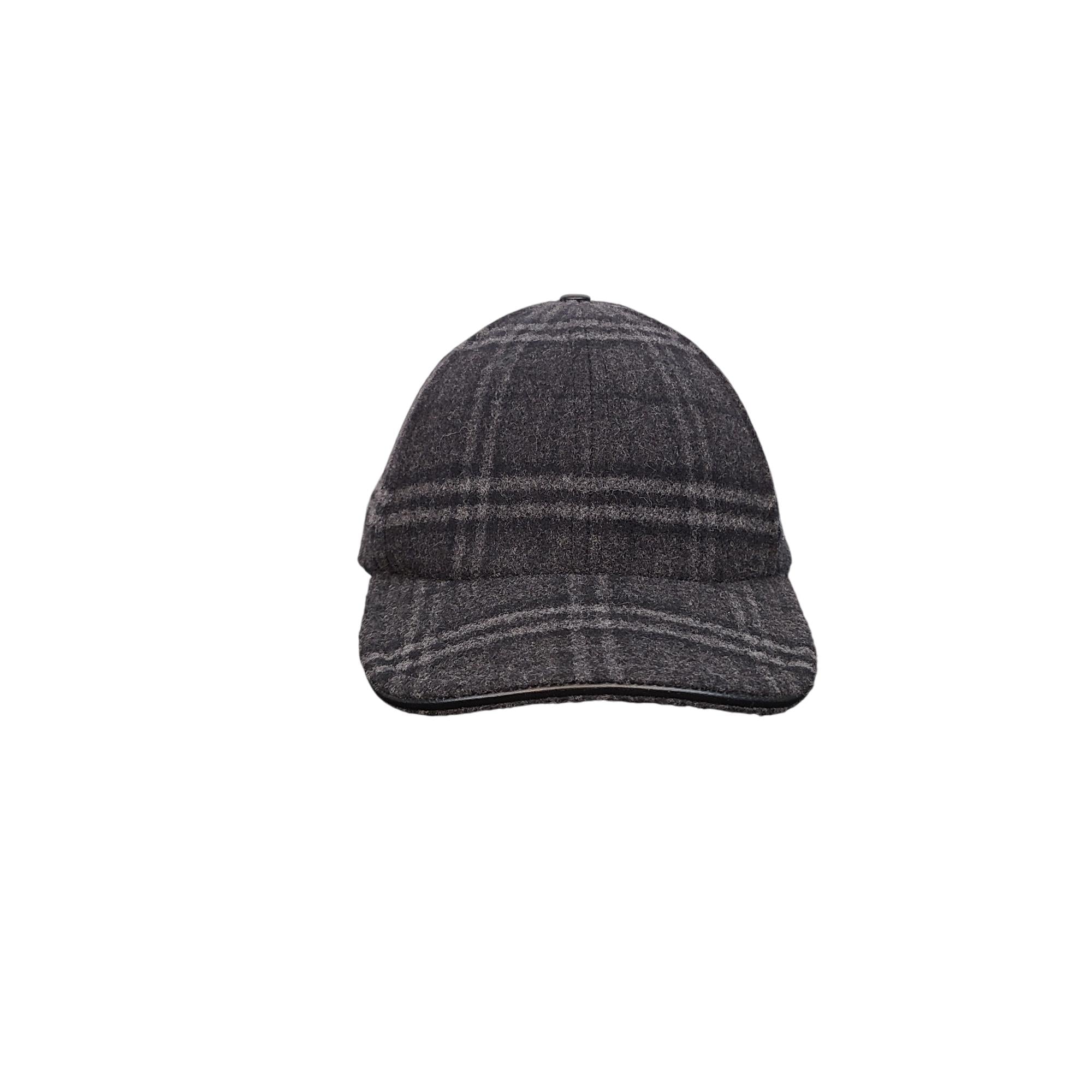 Burberry Wool Cashmere Check Baseball Cap