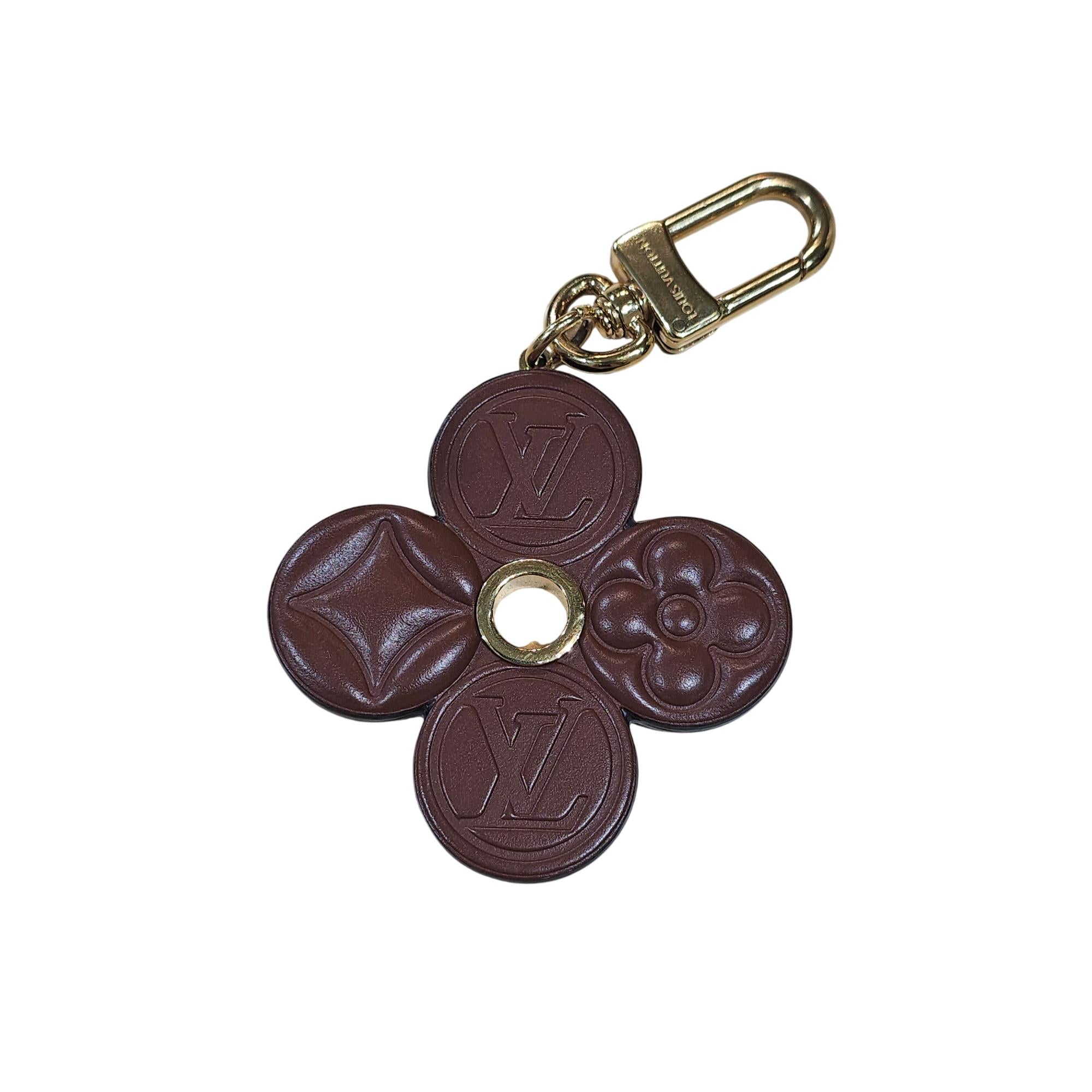Louis Vuitton Monogram Flower Chocolate Brown Key Chain Bag Charm