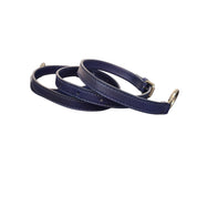 Fendi Blue Leather Adjustable Purse Strap with Silver-Tone Hardware