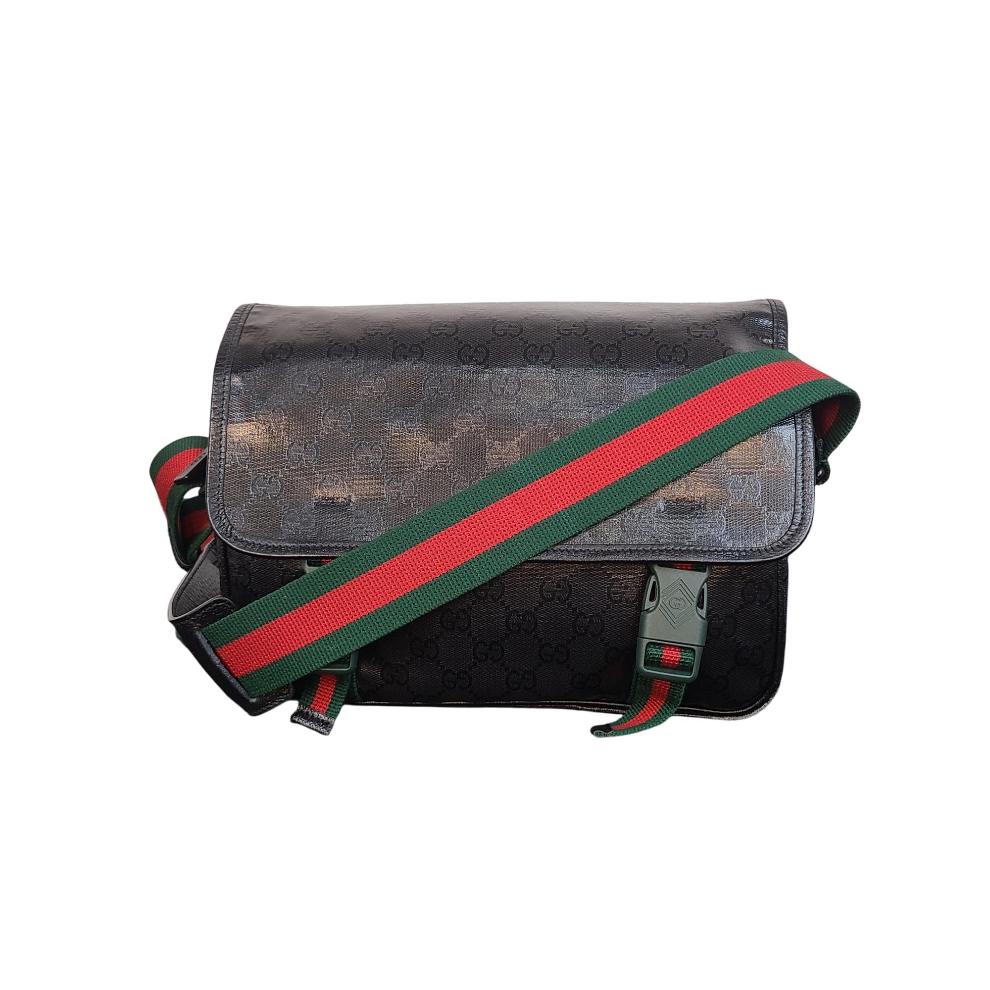 Gucci Black Leather with Red and Green Accents Dionysus shopping leather handbag Gucci Black in Leather  main image 3