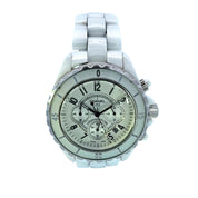 Chanel J12 Chronograph 41mm Ceramic White dial H2009