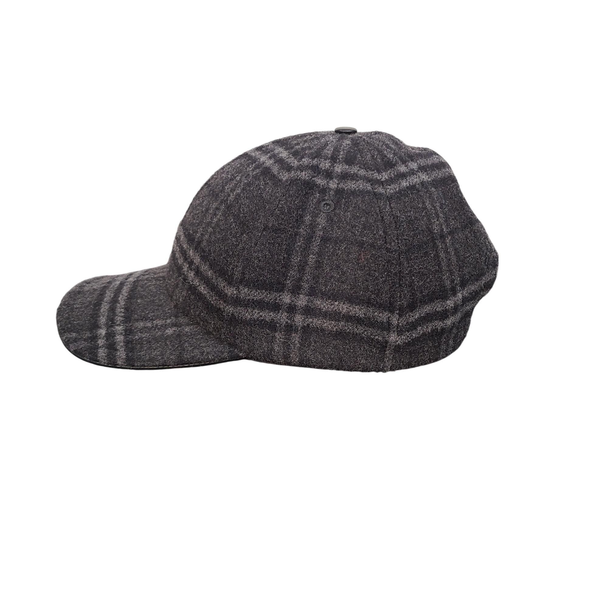 Burberry Wool Cashmere Check Baseball Cap