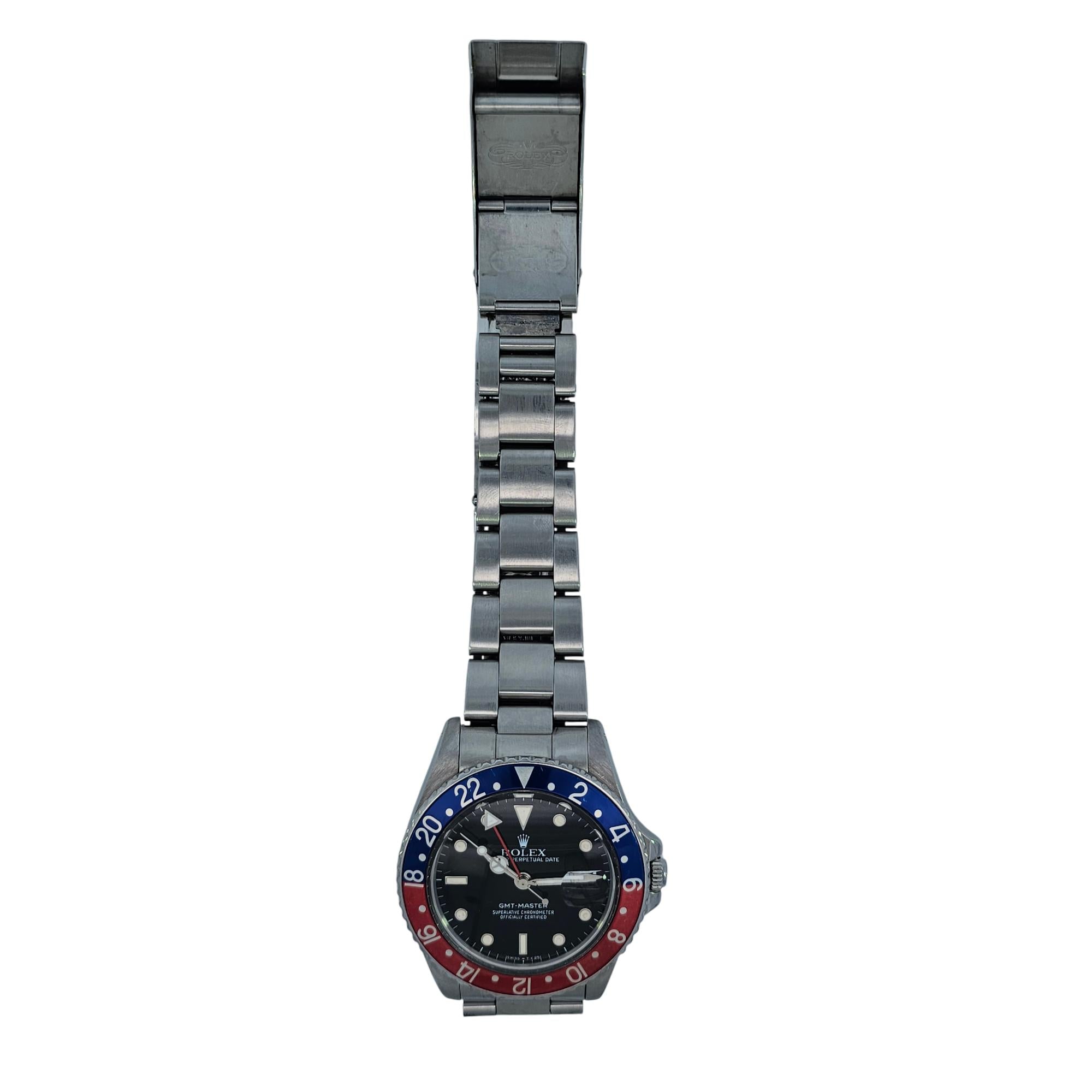Rolex GMT-Master 'Pepsi' 40mm SS 1988 Black Dial 16750