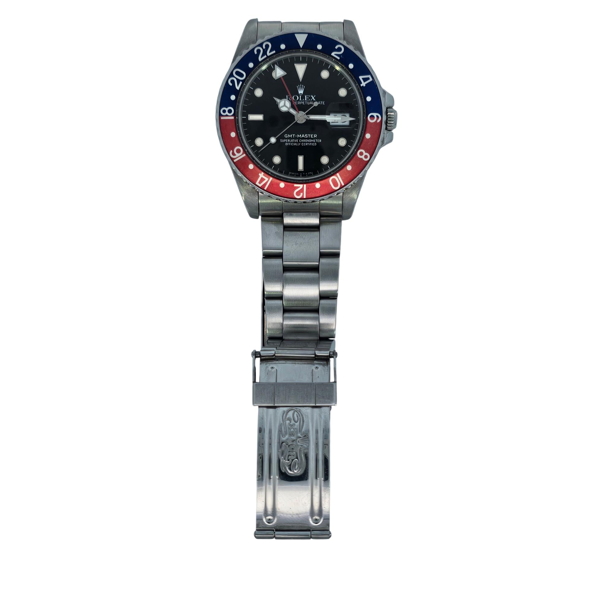 Rolex GMT-Master 'Pepsi' 40mm SS 1988 Black Dial 16750