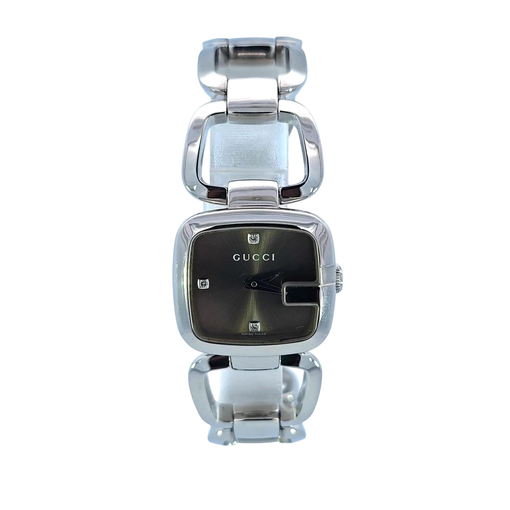 Gucci G-Gucci Collection SS Brown Sunburst Diamond dial YA125503 / 125.5