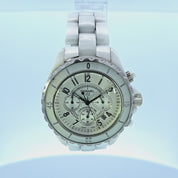 Chanel J12 Chronograph 41mm Ceramic White dial H2009