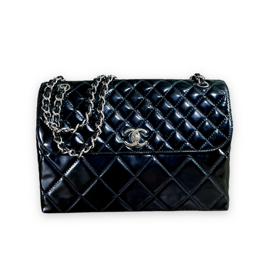 Chanel Jumbo Patent Leather Single Flap Bag
