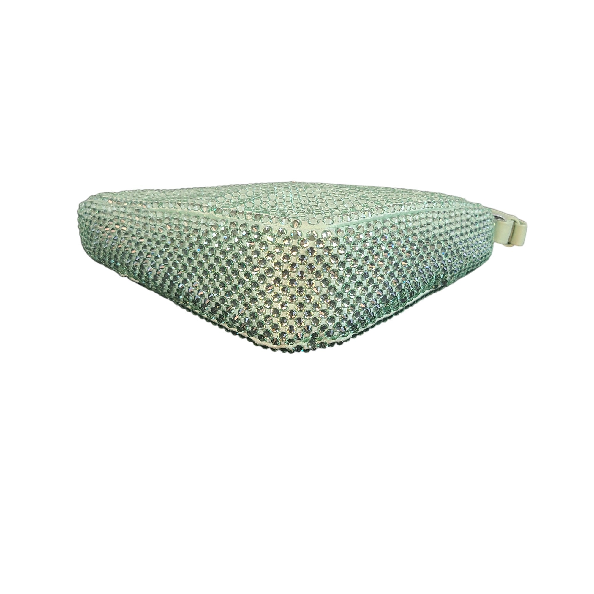 Prada Re-Edition Green Satin Crystal Mini