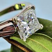 Natural Diamond Princess Cut 2ctw 14K White Gold Ring