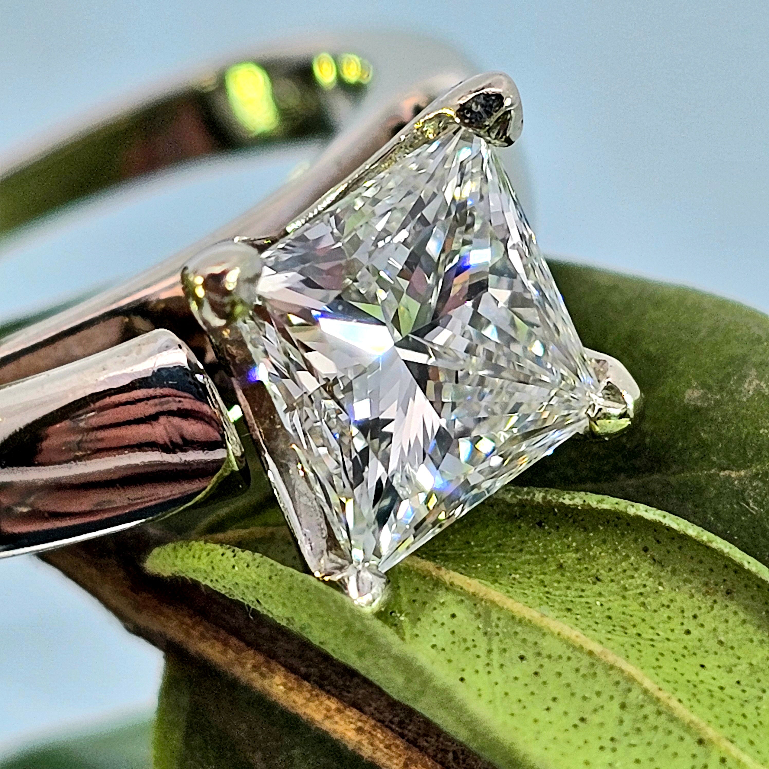 Natural Diamond Princess Cut 2ctw 14K White Gold Ring