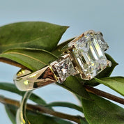 Natural Diamonds Emerald & Princess Cut 3.35tcw 14K 2-Tone Gold Ring