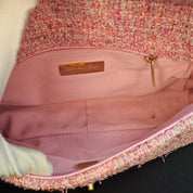 Chanel 19 Pink Tweed Small Flap Bag with Multi-Tone Chain