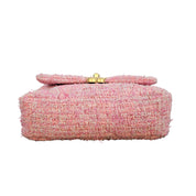 Chanel 19 Pink Tweed Small Flap Bag with Multi-Tone Chain