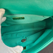 Chanel 19 Green Lambskin Small Flap Bag with Multi-Tone Chain