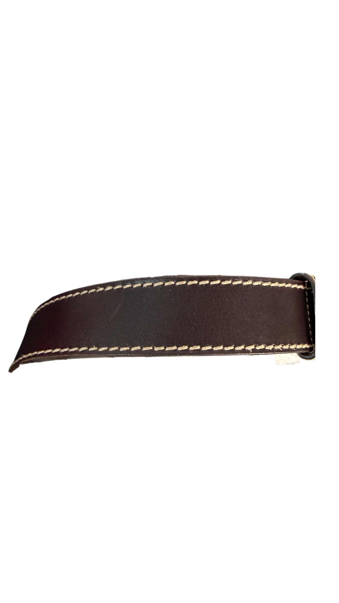 Gucci Leather Belt with Gold Script Logo Buckle