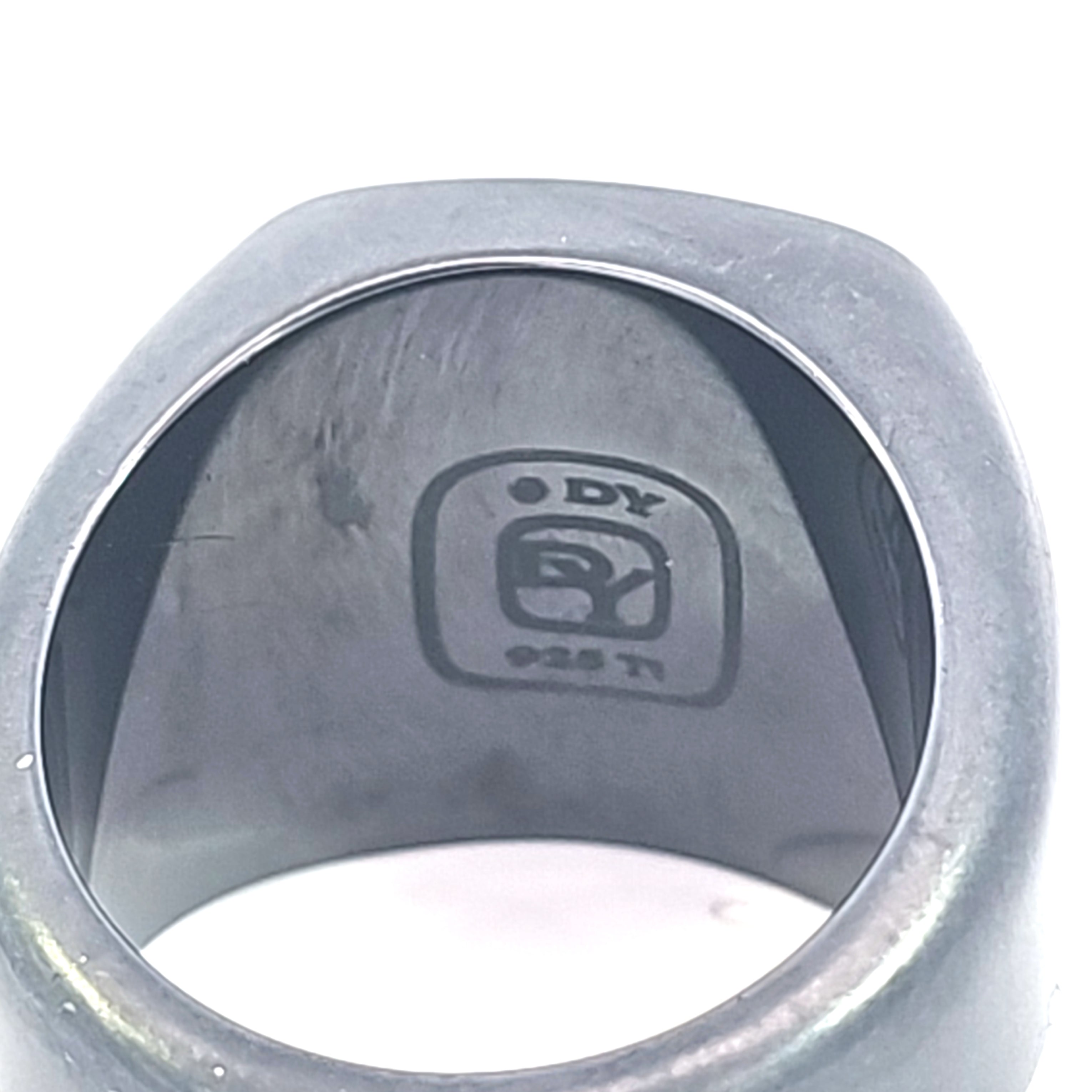 David Yurman Titanium Black Diamond Streamline Signet Ring