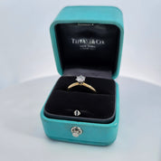 Tiffany & Co. Yellow Gold & Platinum Diamond Solitaire Ring .49ctw 18k