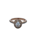 14K Yellow Gold Natural Oval Diamond Halo Engagement Ring