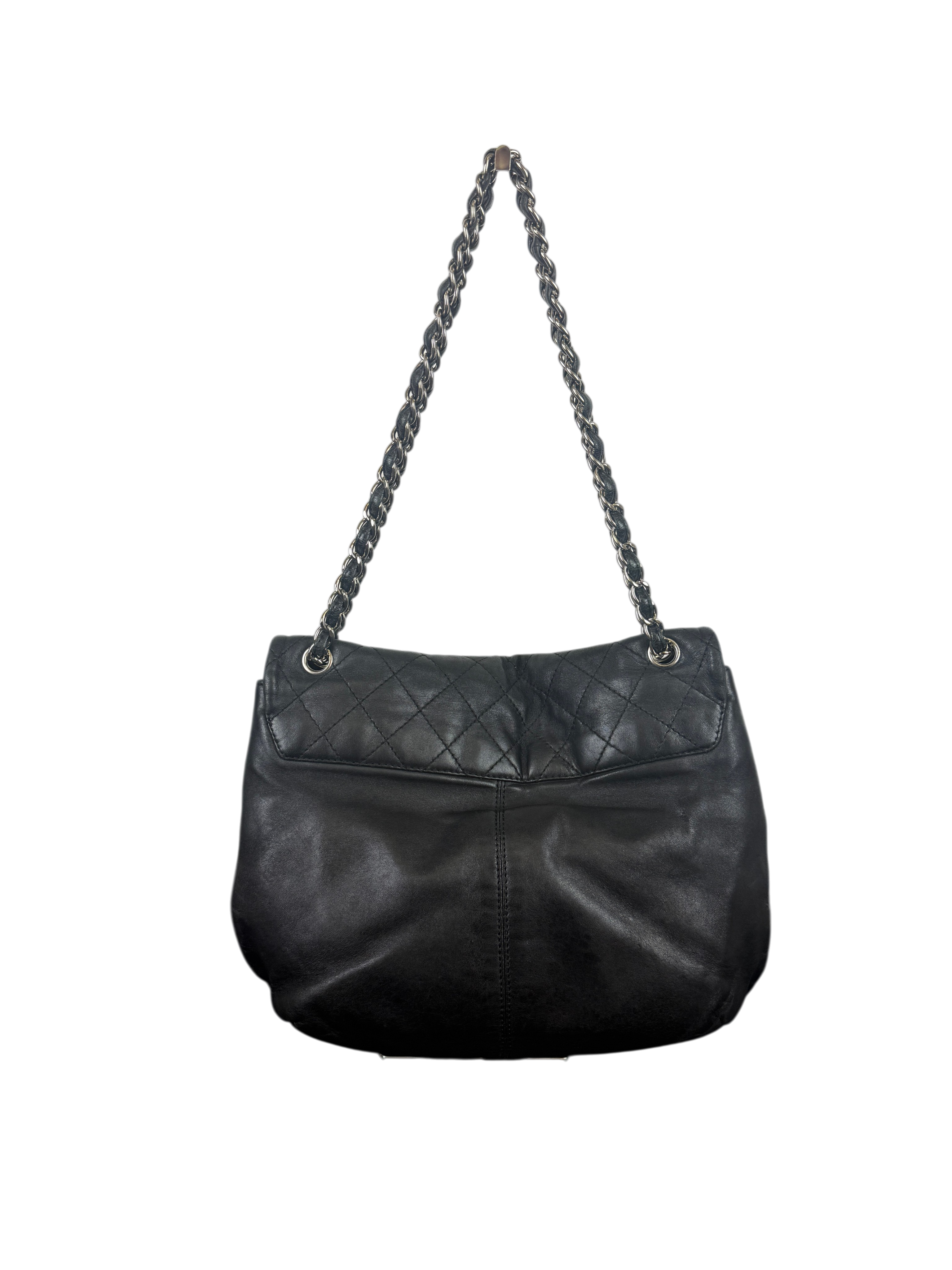 Chanel Black Quilted Calfskin Large Trianon Messenger Flap Bag