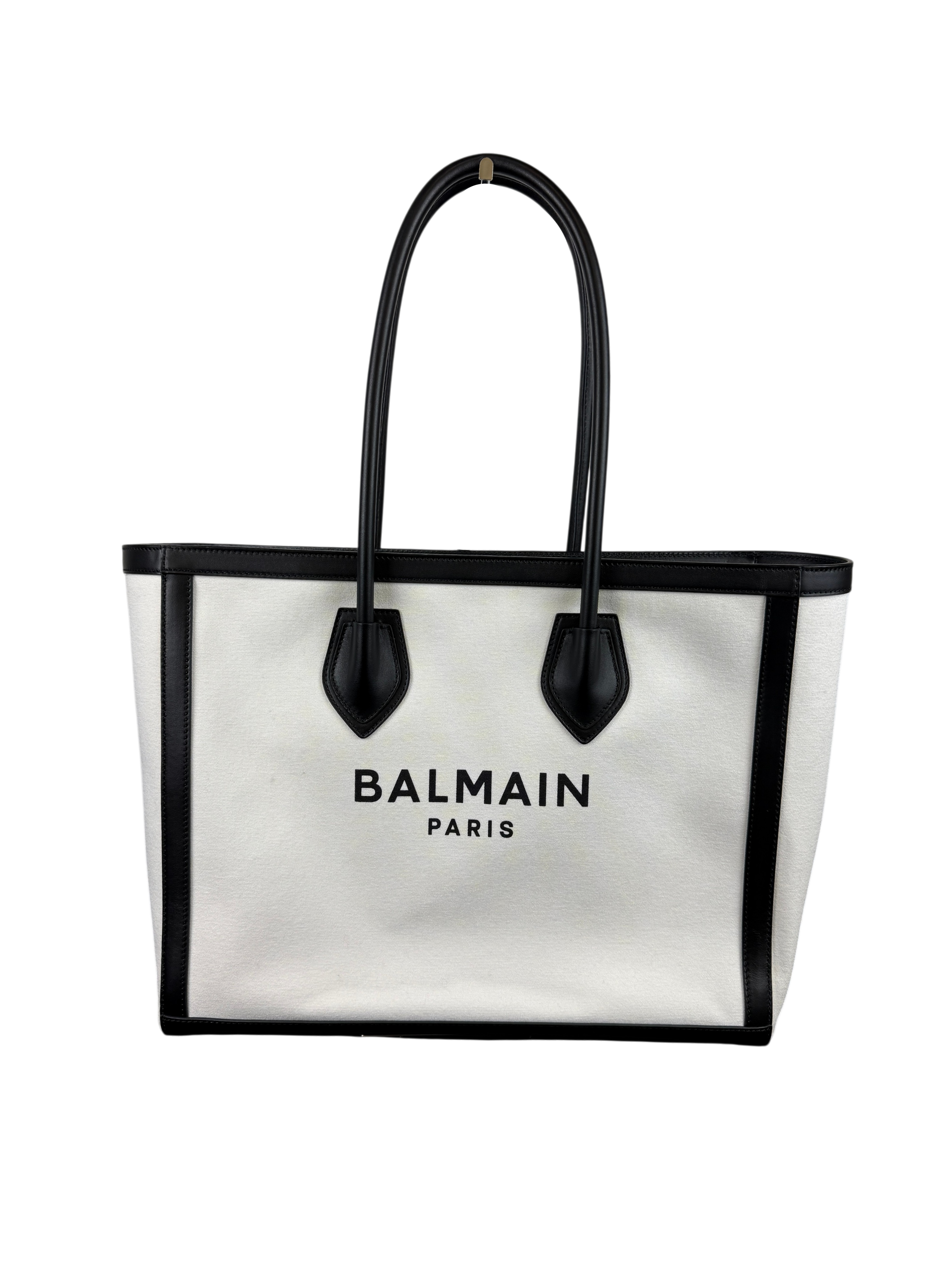 Balmain B-Army 42 Leather-Trimmed Canvas Tote Bag