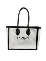 Balmain B-Army 42 Leather-Trimmed Canvas Tote Bag