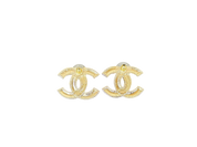 Chanel Multicolor Crystal CC Logo Gold Tone Earrings