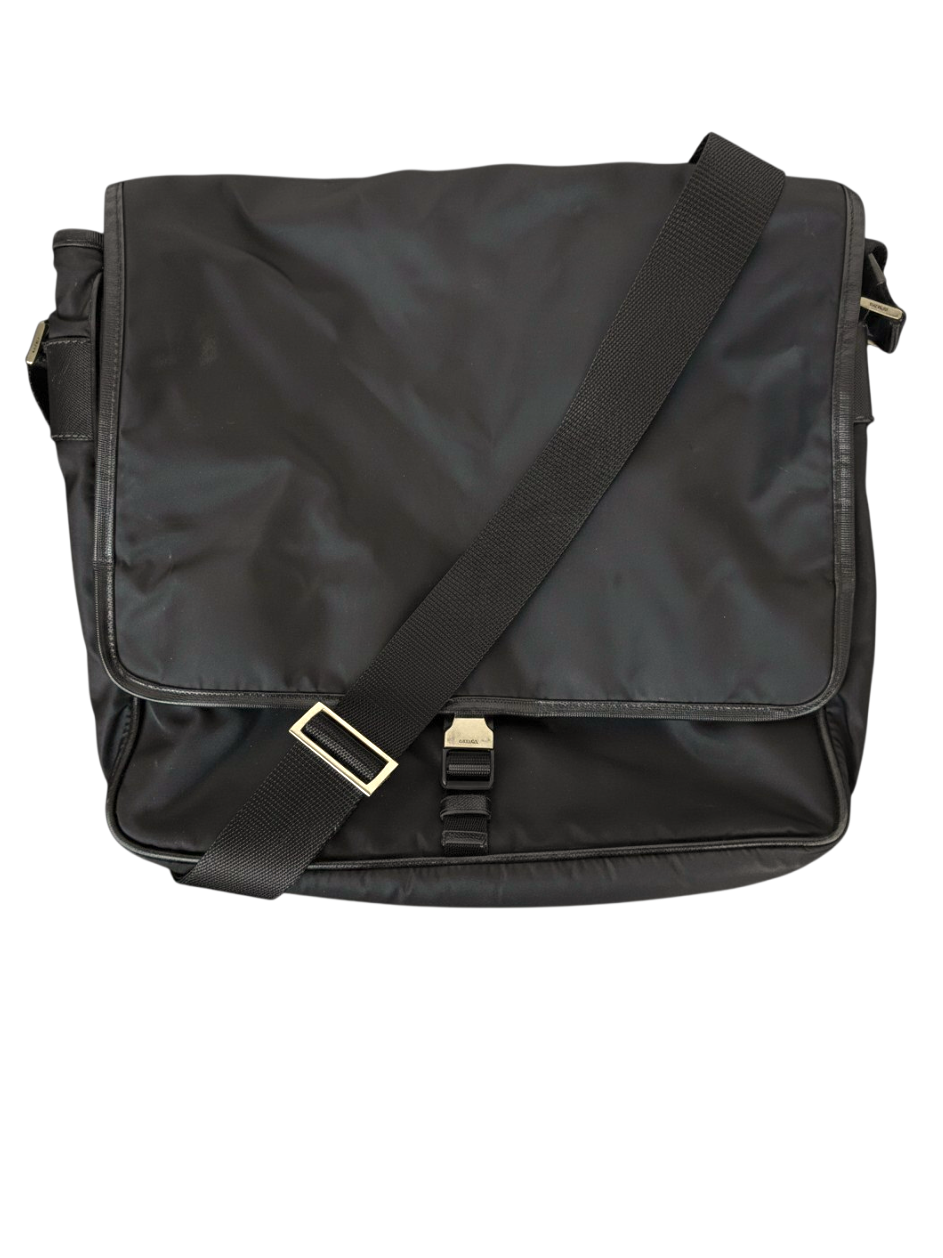 Prada Saffiano Nylon Black Messenger Bag