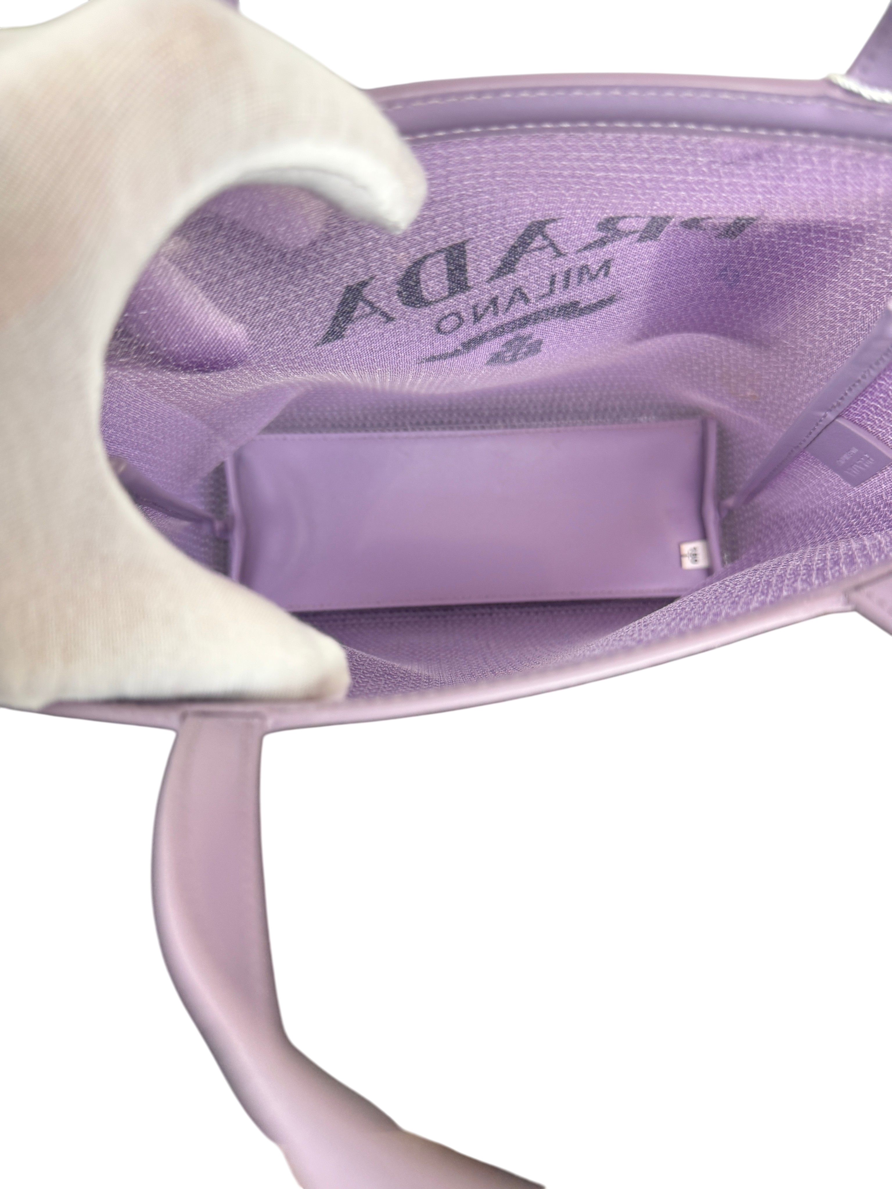 Prada Purple Sequin Mesh and Leather Tote