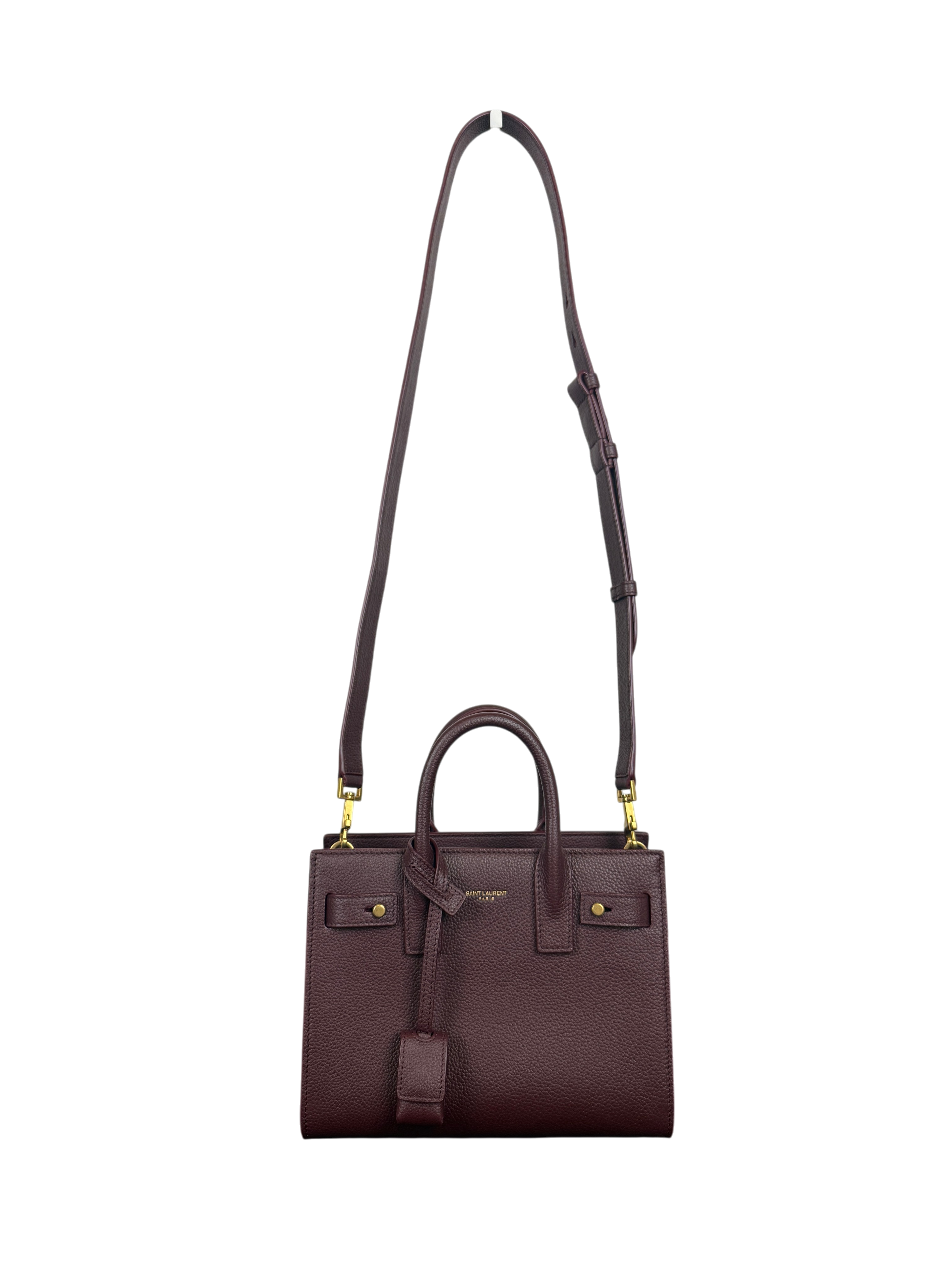 Saint Laurent Sac de Jour Nano Top Handle Bag in Bordeaux