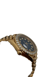 Rolex Oyster Perpetual Datejust 26MM 18K Diamond Bezel Watch