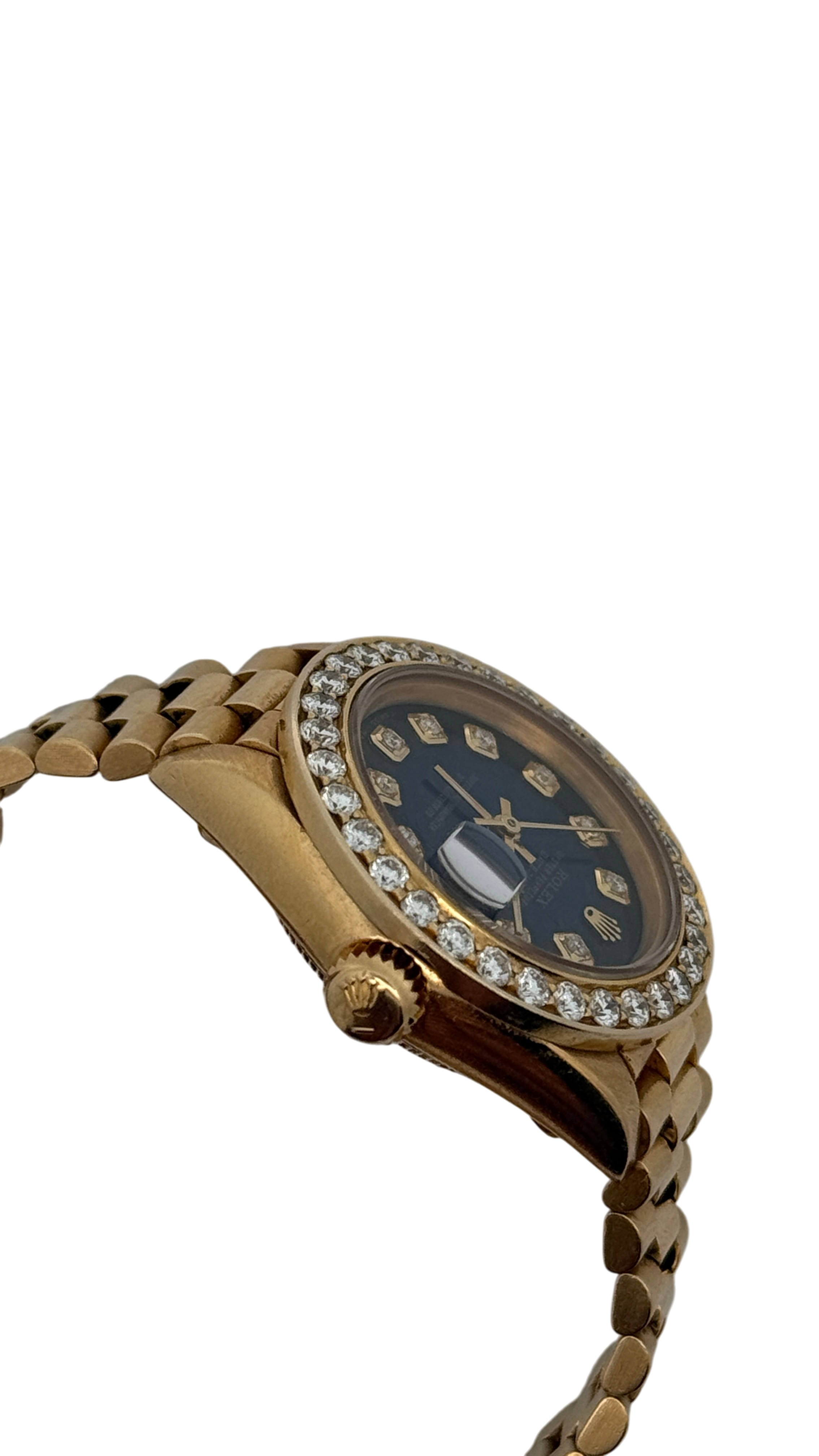 Rolex Oyster Perpetual Datejust 26MM 18K Diamond Bezel Watch