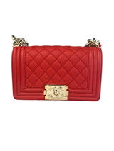 Chanel Boy Bag Red Caviar Small