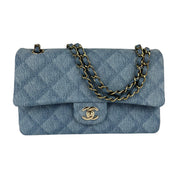 Chanel Printed Denim Double Flap Medium