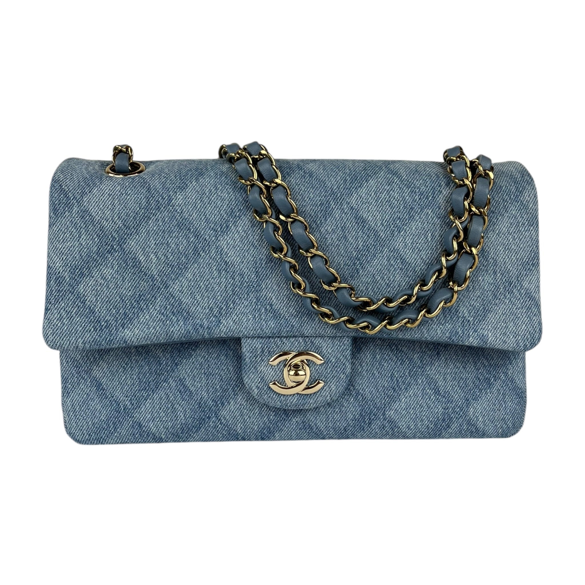 Chanel Printed Denim Double Flap Medium
