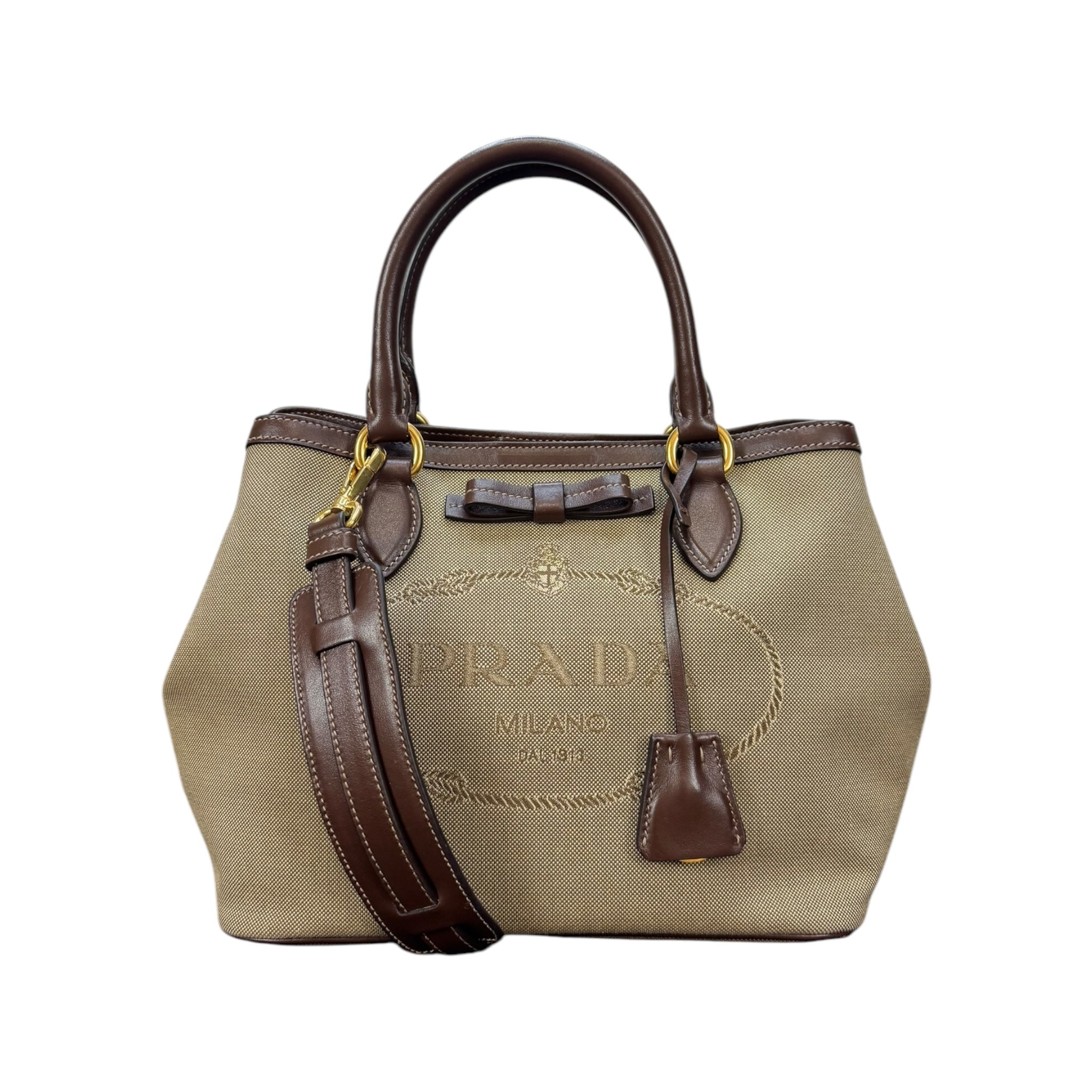 Prada Canvas Convertible Tote