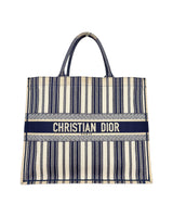 Dior Striped Book Tote Large