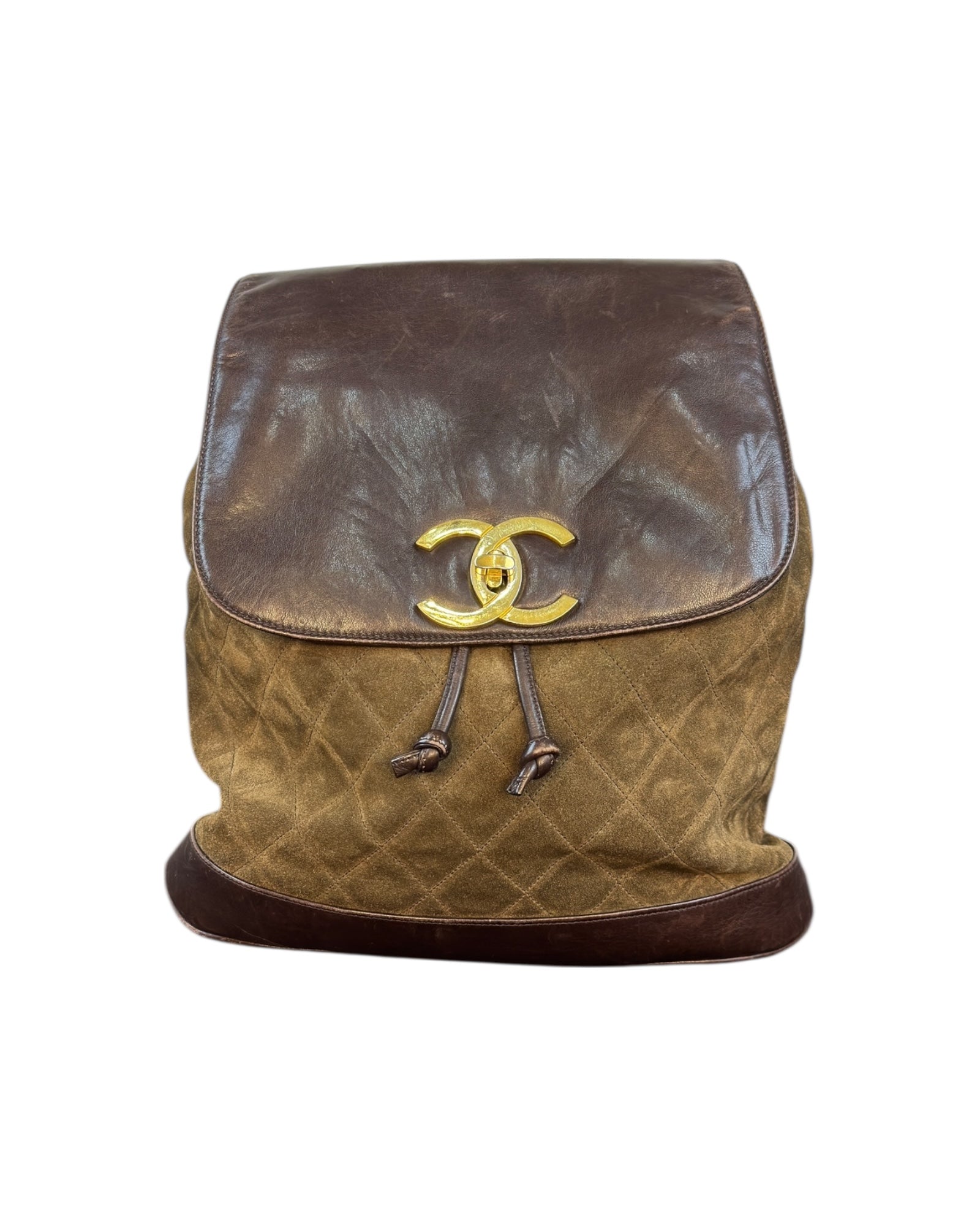 chanel vintage leather backpack Chanel Vintage Suede & Leather Backpack – The Luxury Exchange PDX