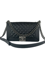 Chanel Boy Bag Old Medium Black Caviar