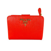 Prada Bifold Saffiano Leather Wallet with Coin Pouch