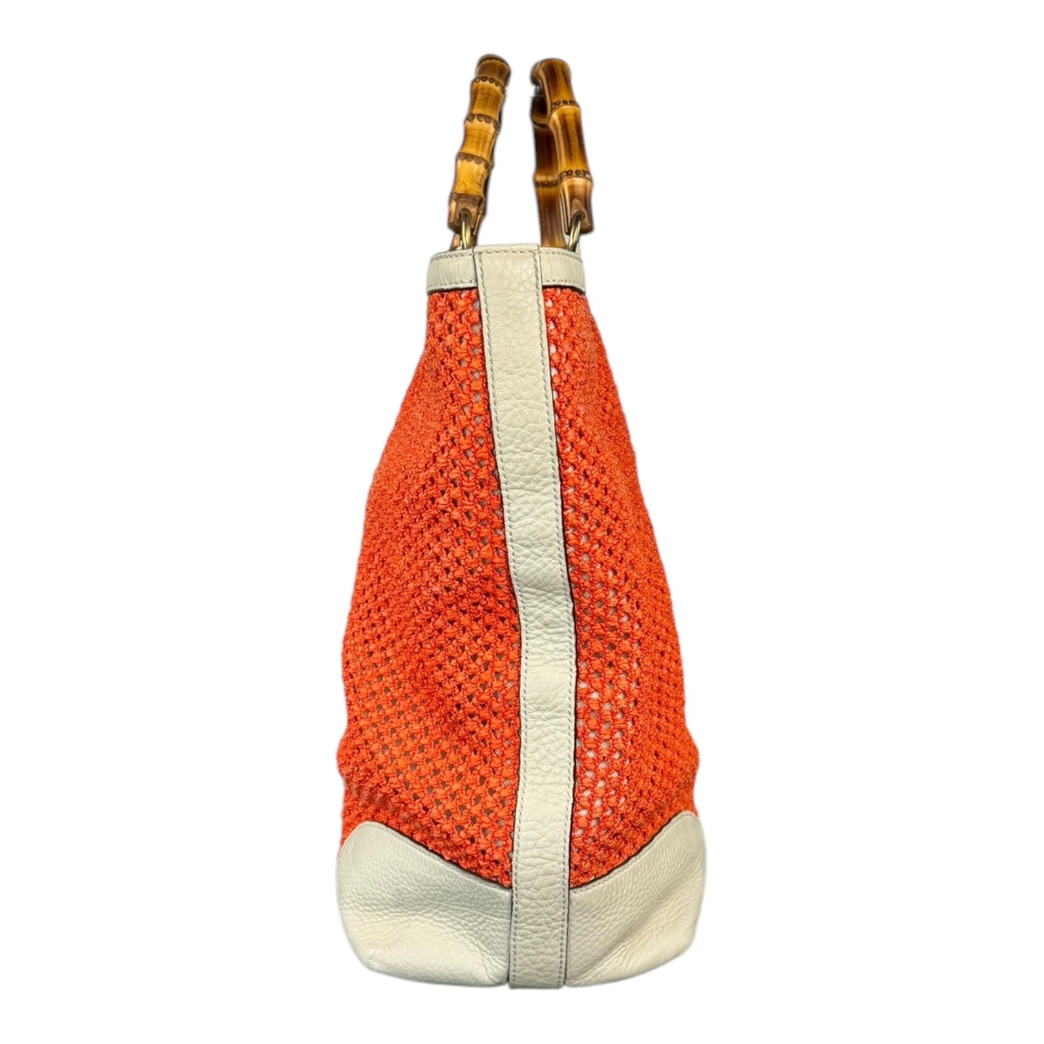 Gucci Raffia Bamboo Shopper Tote