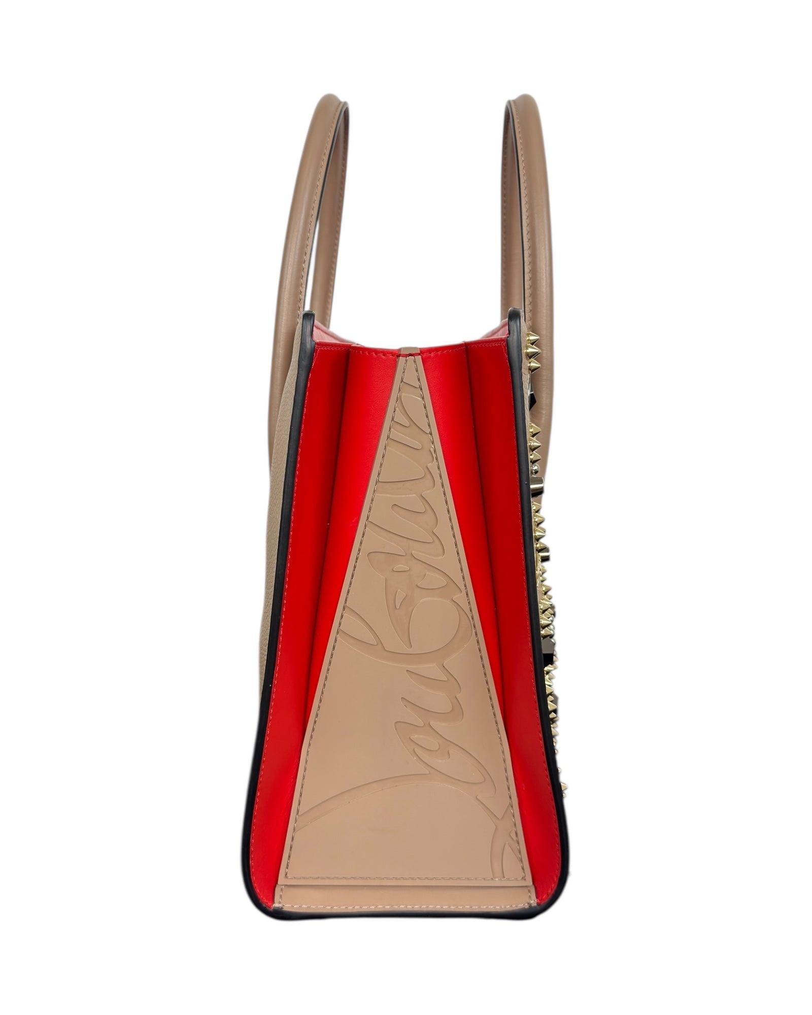【送料関税込】Christian Louboutin Biloumoon バスケットバッグ Christian Louboutin | Biloumoon small brown raffia bag