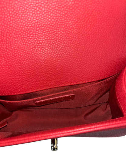 Chanel Boy Bag Red Caviar Small