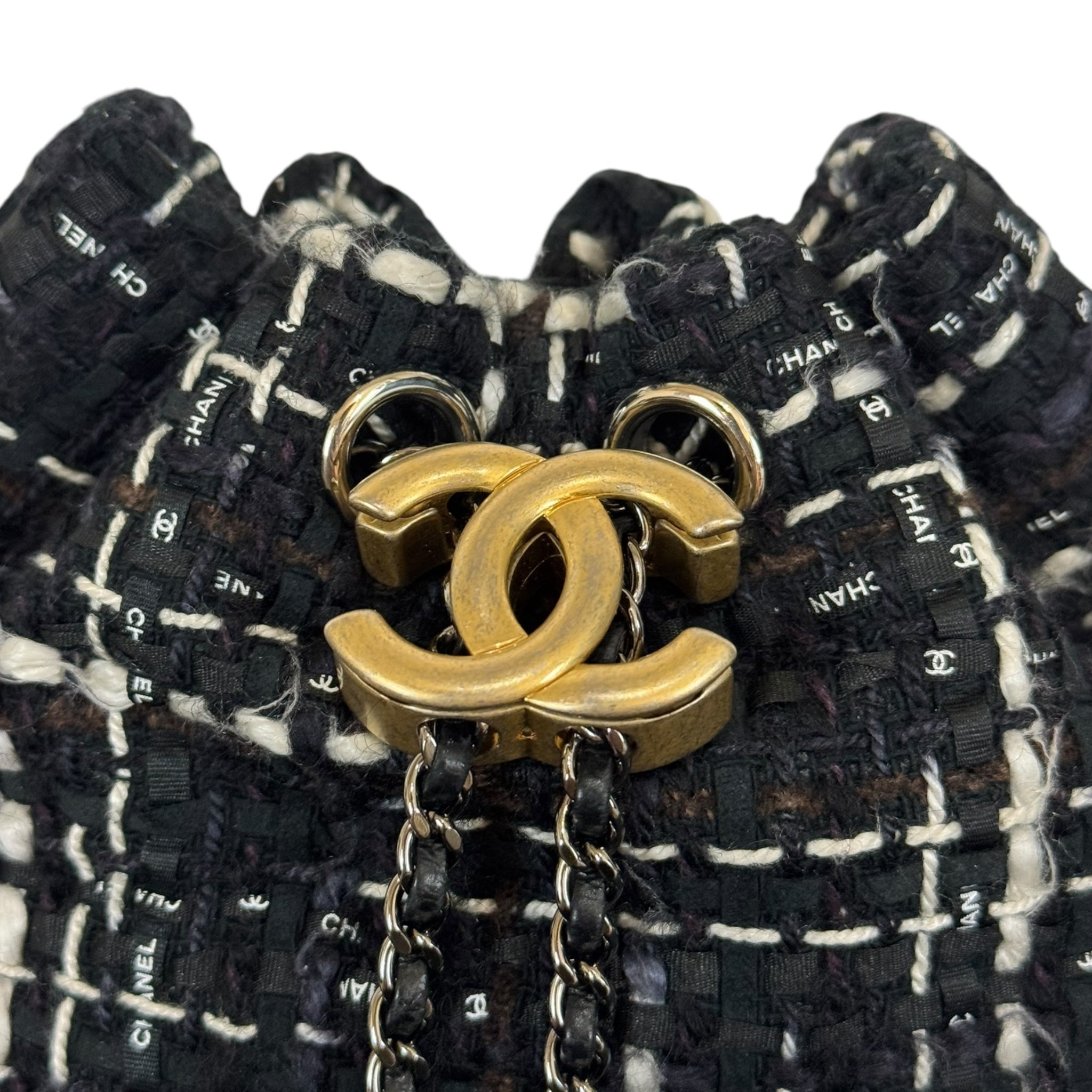 Chanel Tweed Gabrielle Drawstring Bag