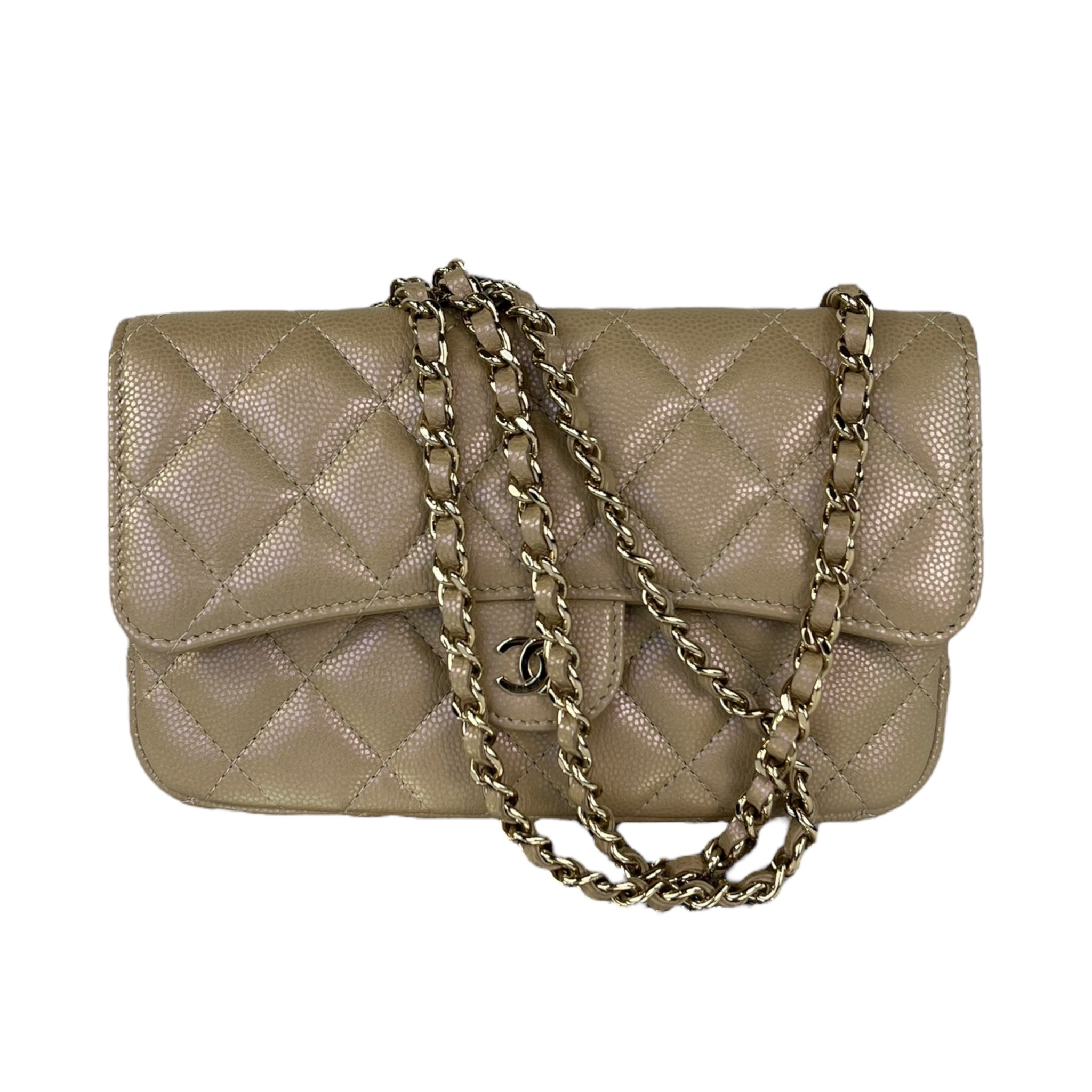 Chanel Iridescent Flap Phone Holder with Chain