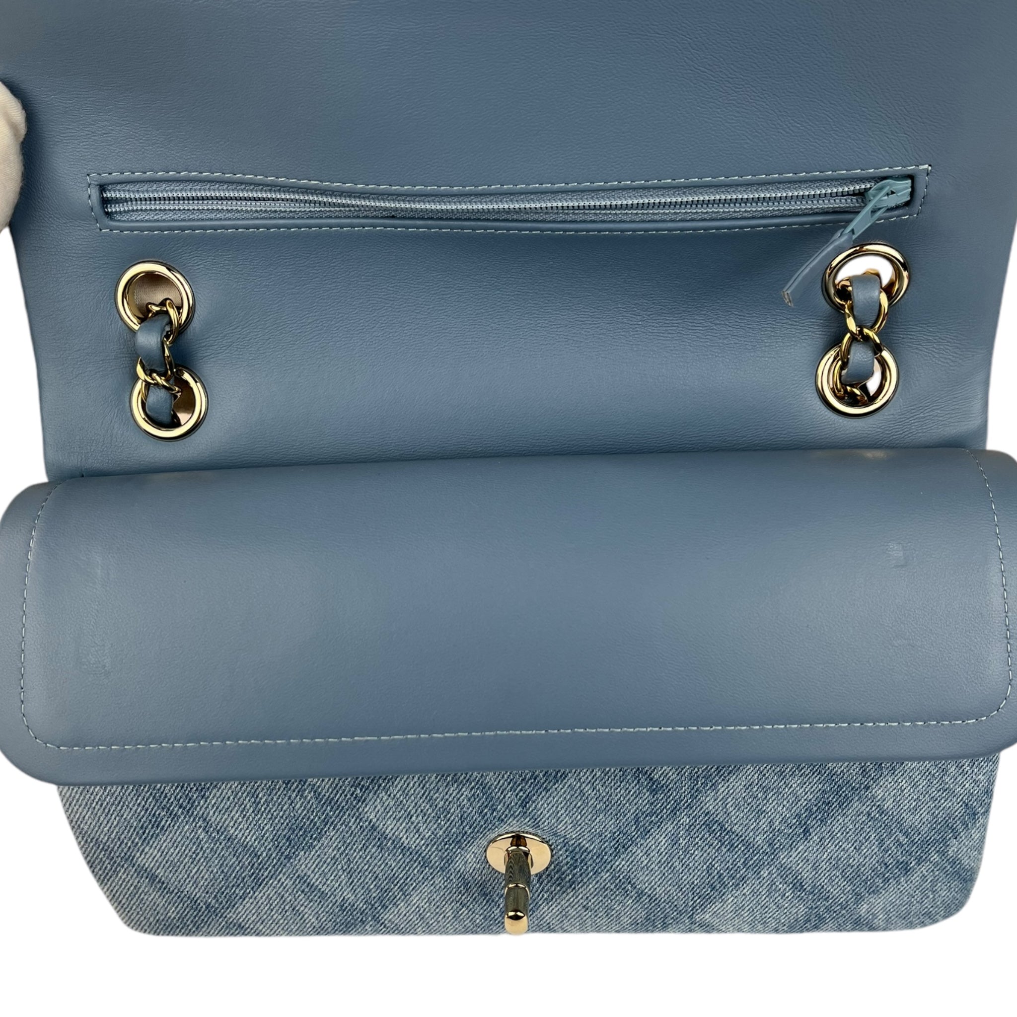 Chanel Printed Denim Double Flap Medium