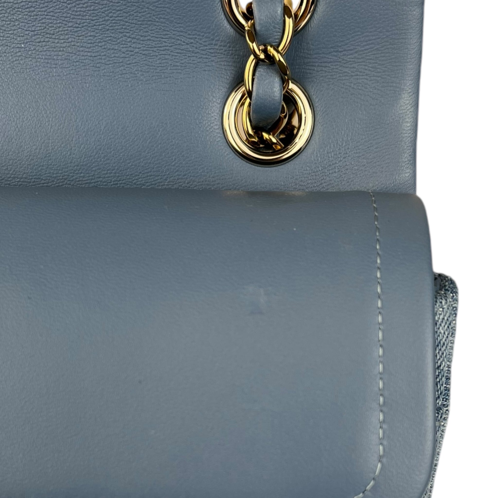 Chanel Printed Denim Double Flap Medium